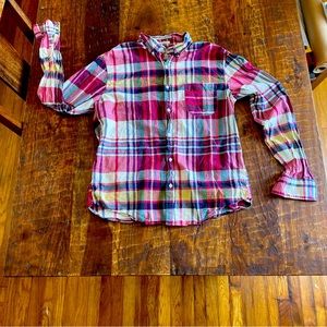 J. Crew SLIM MADRAS LONG SLEAVE SIZE L